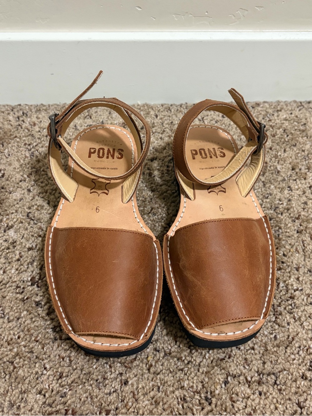 Pons 524 Mediterranean Brown Avarca Sandals Women’s Size 6 - Picture 2 of 7